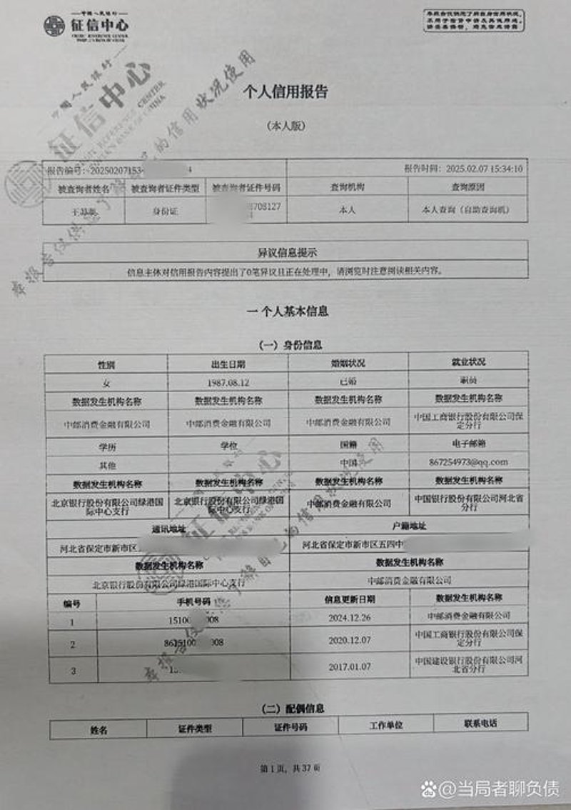 个人征信查询